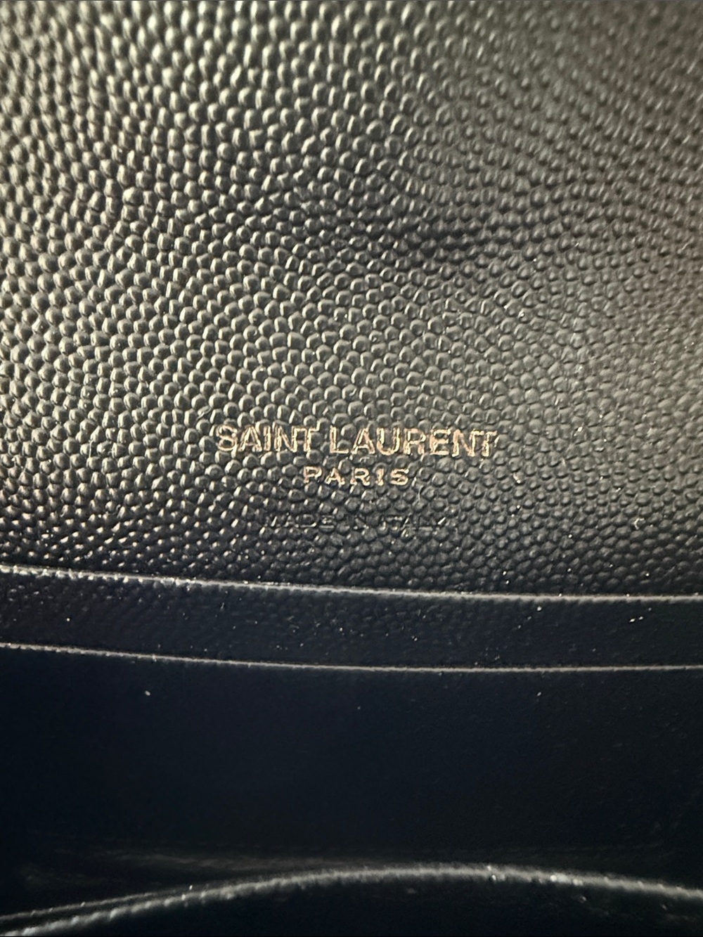 EUC, Saint Laurent YSL Monogram Envelope Wallet – Black Grain Ret. $585 - Picture 10 of 12